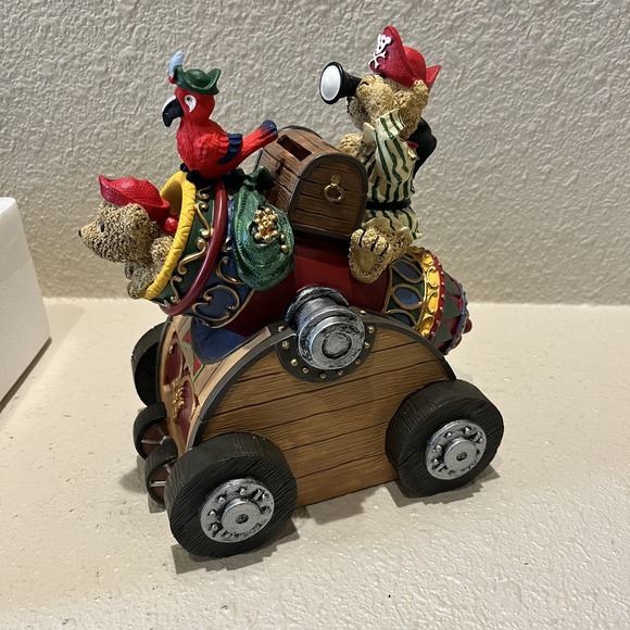 Teddy Bear Bookends & Bank New in Box Hand Painted Pirate Ship Ocean Sea Cannon - Picture 14 of 16